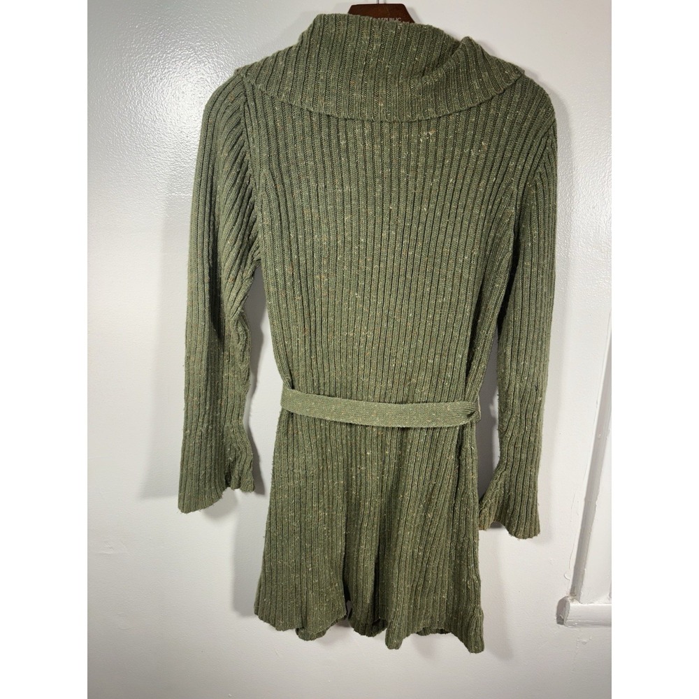 Vtg Prana Y2K Goblincore Duster Cardigan Longline Green Thick Knit 70s Boho Sz M - Picture 5 of 5